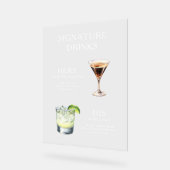 Moderne, elegante Skriptsignatur Drinks Cocktail Acrylschild (Winkel)