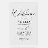 Moderne, elegante SkriptWedding Willkommen Acrylschild (Vorderseite)