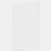 Moderne, elegante SkriptWedding Willkommen Acrylschild (Winkel)