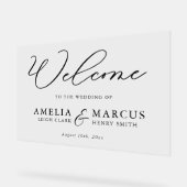 Moderne, elegante SkriptWedding Willkommen Acrylschild (Winkel)