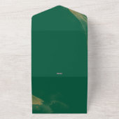 Moderne elegante smaragdgrüne Rose All In One Einladung (Außenbereich)