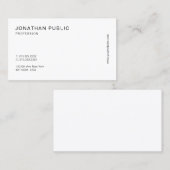 Moderne Elegante Smart Beruflich White Trendy Visitenkarte (Vorne/Hinten)