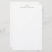 Moderne Elegante Smokey Grau Personalisiert Briefpapier (Vorne/Hinten)