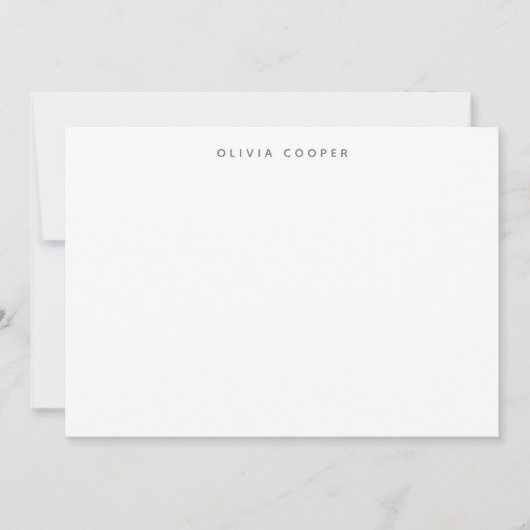 Moderne elegante Smokey Gray Personal Stationery Mitteilungskarte (Vorderseite)