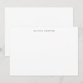 Moderne elegante Smokey Gray Personal Stationery Mitteilungskarte (Vorne/Hinten)