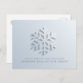 Moderne Elegante Snowflake | Feierliche Grüße Feiertagspostkarte (Vorne/Hinten)