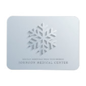 Moderne elegante Snowflake Medical Holiday Grüße Magnet (Horizontal)