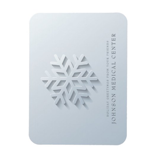 Moderne elegante Snowflake Medical Holiday Grüße Magnet (Vertikal)