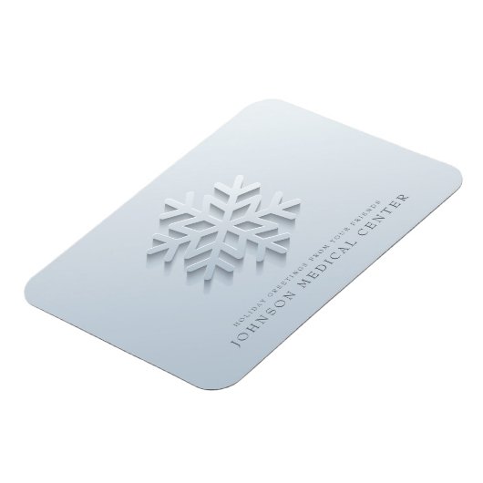 Moderne elegante Snowflake Medical Holiday Grüße Magnet (Linke Seite)