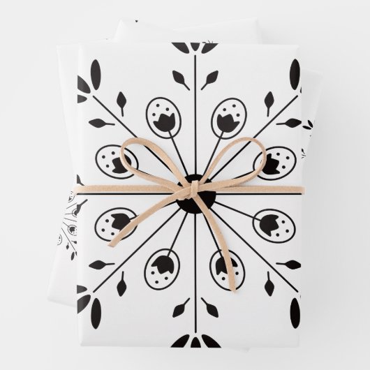Moderne Elegante Snowflake Weihnachten Einfache We Geschenkpapier Set (Beispiel)