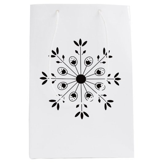 Moderne Elegante Snowflake Weihnachten Einfache We Mittlere Geschenktüte (Vorderseite)