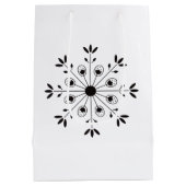 Moderne Elegante Snowflake Weihnachten Einfache We Mittlere Geschenktüte (Rückseite)
