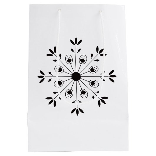 Moderne Elegante Snowflake Weihnachten Einfache We Mittlere Geschenktüte (Rückseite)