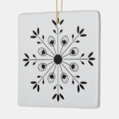 Moderne Elegante Snowflake Weihnachten Keramikornament (Links)