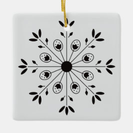 Moderne Elegante Snowflake Weihnachten Keramikornament