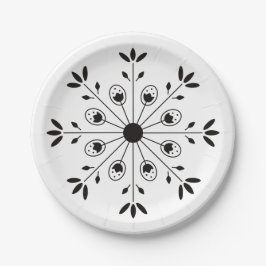 Moderne Elegante Snowflake Weihnachten Pappteller