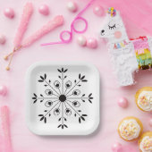 Moderne Elegante Snowflake Weihnachten Pappteller (Party)