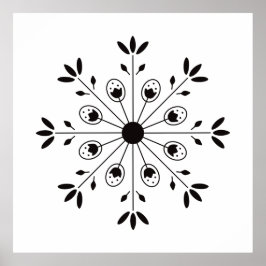 Moderne Elegante Snowflake Weihnachten Poster