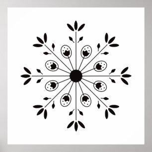 Moderne Elegante Snowflake Weihnachten Poster