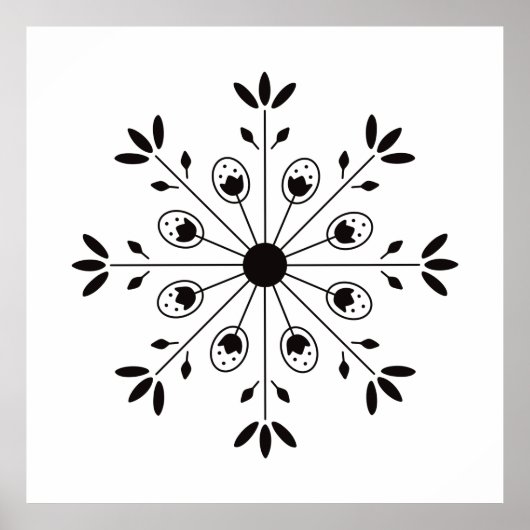 Moderne Elegante Snowflake Weihnachten Poster (Vorne)