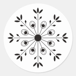 Moderne Elegante Snowflake Weihnachten Runder Aufkleber