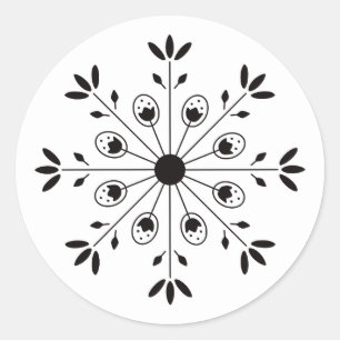 Moderne Elegante Snowflake Weihnachten Runder Aufkleber