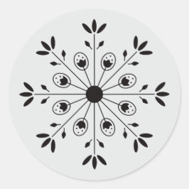 Moderne Elegante Snowflake Weihnachten Runder Aufkleber