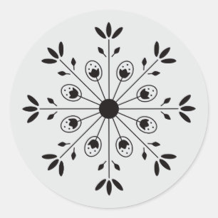 Moderne Elegante Snowflake Weihnachten Runder Aufkleber