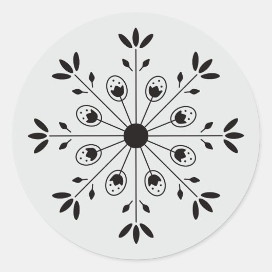 Moderne Elegante Snowflake Weihnachten Runder Aufkleber (Vorderseite)