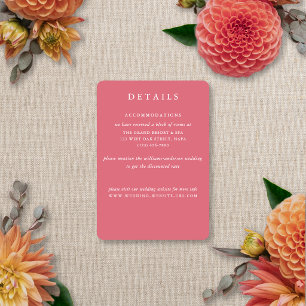 Moderne elegante Sommer- und Herbst-Hochzeit mit f Begleitkarte