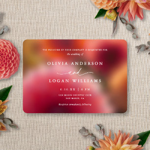 Moderne elegante Sommer- und Herbst-Hochzeit mit f Einladung