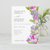 Moderne elegante Sommerhochzeit Einladung (Stehend Vorderseite)