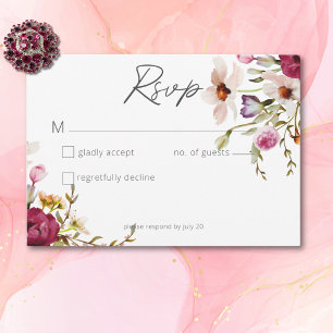 Moderne elegante Sommermesse Blumenblume Weiße Hoc RSVP Karte