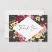 Moderne elegante Sommermesse Schwarze Hochzeit Dankeskarte (Vorderseite)