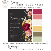 Moderne elegante Sommermesse Schwarze Hochzeit Einladung