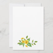 Moderne Elegante Sonnenblumen Einladung (Rückseite)