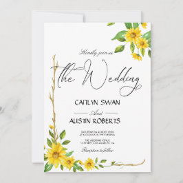 Moderne Elegante Sonnenblumen Einladung