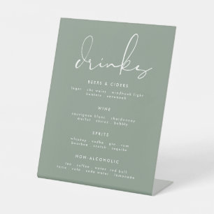 Moderne elegante Speisekarte mit grünem weißem Bra Sockelschild