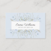 Moderne Elegante Spring Blue Wildblumen Blumen Visitenkarte (Vorderseite)