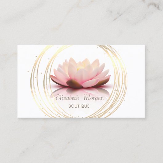 Moderne Elegante Stilvolle Gold Circles Lotus Visitenkarte (Vorderseite)
