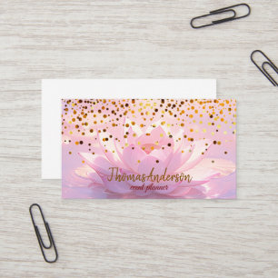 Moderne Elegante Stilvolle Gold Glitter Lotus Visitenkarte