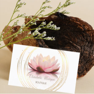 Moderne Elegante Stilvolle, Goldene Kreise Lotus Visitenkarte