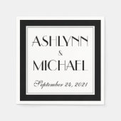 Moderne Elegante stilvolle Hochzeit Serviette (Vorderseite)