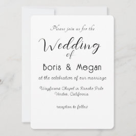 Moderne Elegante stilvolle Hochzeitseinladung Einladung