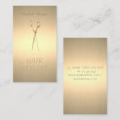 Moderne Elegante, stilvolle Imitate Gold,Scheren Visitenkarte (Vorne/Hinten)