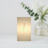 Moderne Elegante, stilvolle Imitate Gold,Scheren Visitenkarte (Stehend Vorderseite)