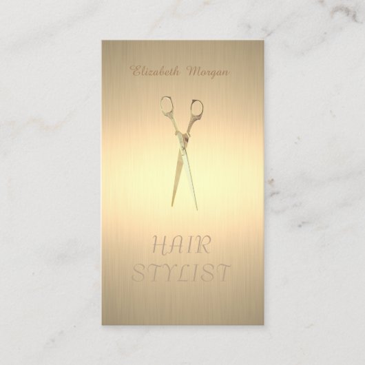 Moderne Elegante, stilvolle Imitate Gold,Scheren Visitenkarte (Vorderseite)