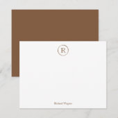 Moderne, elegante, stilvolle Monogram Note Card Mitteilungskarte (Vorne/Hinten)