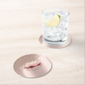 Moderne Elegante Stilvolle Rose Runder Pappuntersetzer (Vor Ort)