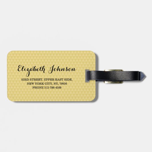 Moderne Elegante stilvolle schicke Imitate Goldene Gepäckanhänger (Rückseite horizontal)